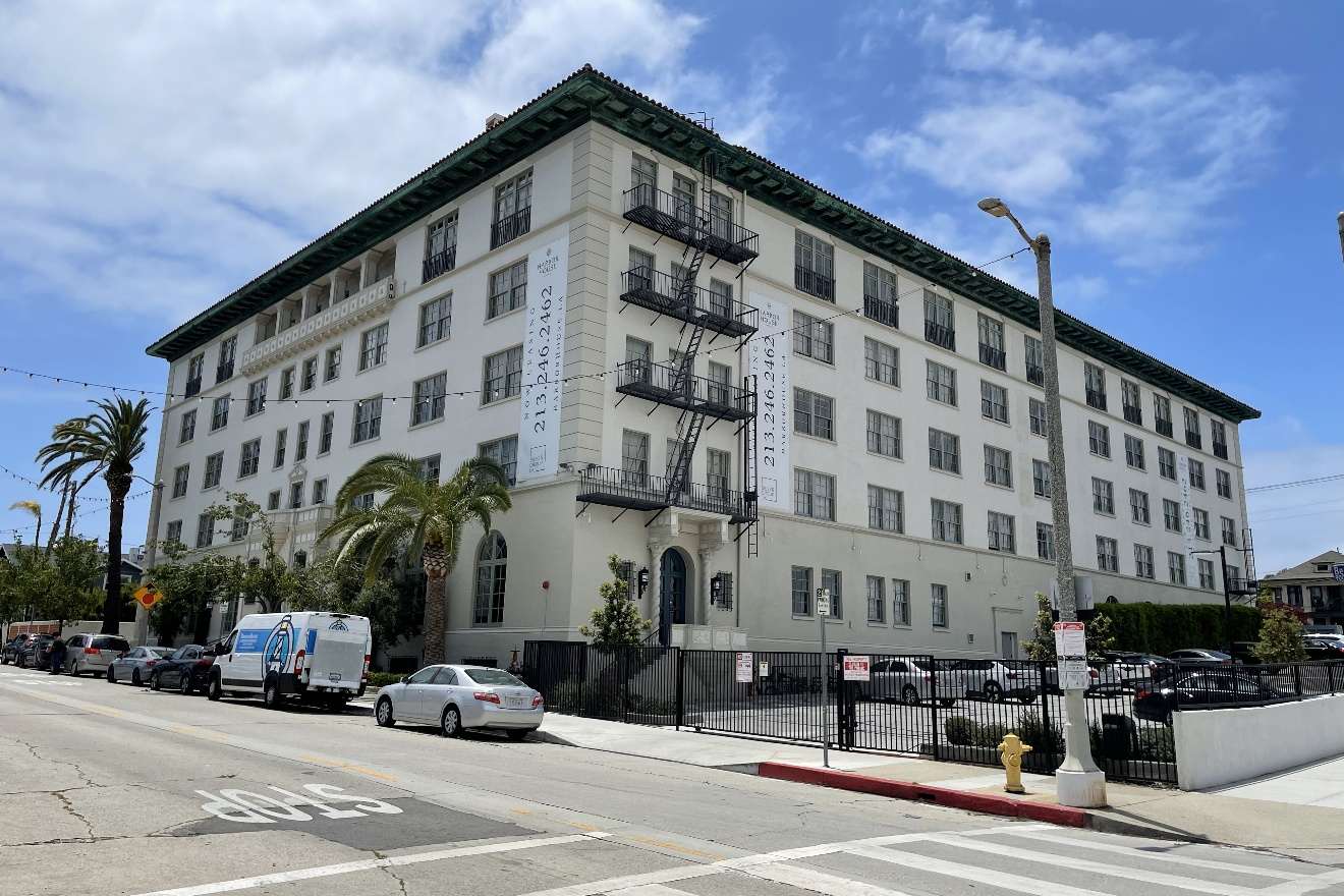 Street view, southwest of rehabilitated building